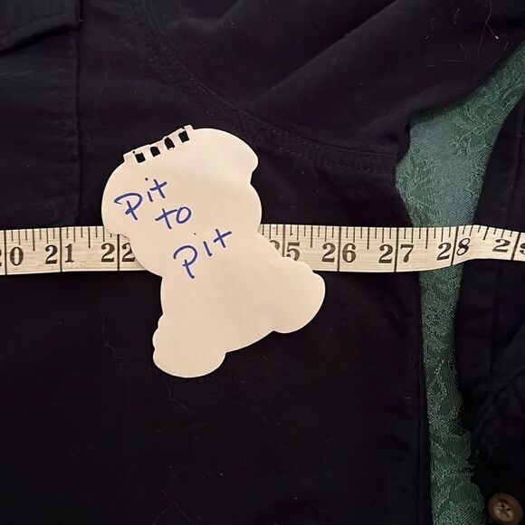 Eddie Bauer Dark blue mens LS cotton shirt w/ extra buttons - Picture 3 of 10